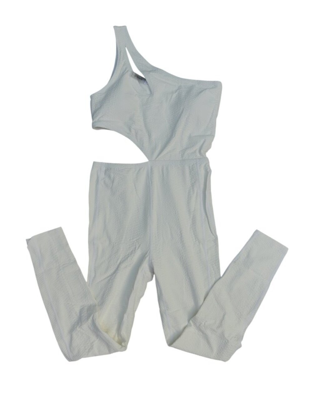 GIGI C Rory Jumpsuit cutout textured white size M Women's activewear sporty
